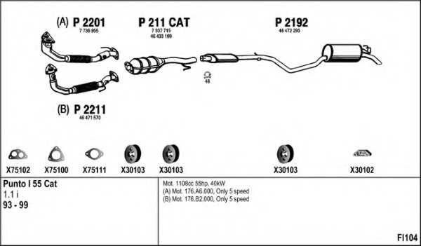 FENNO FI104 Exhaust System